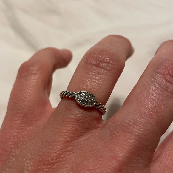 David yurman silver ring with pave diamonds - Picture 4 of 4